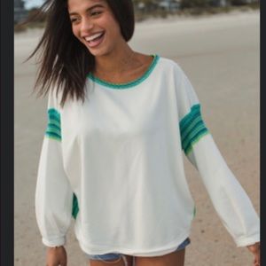 Natural Life white trim sweatshirt